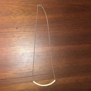 Silver and cream bar necklace